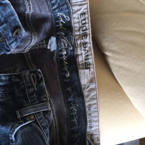 2pr Eddie Bauer straight jeans ex con 34 x30 $40 - Picture 2 of 3